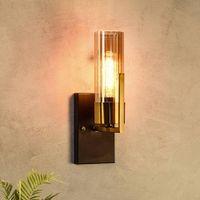 Brass Grove Amber Glass Wall Light