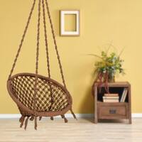 Swingzy Cotton Netted Rope Hanging Swing Chair for Adults and Kids Brown