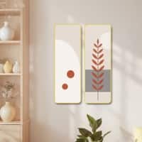 The Castle Decor Modern Boho Botanical Wall Art Set of 2 Design 4 19x27 Inch
