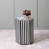 Intricate Wood Side Table in Multicolor Colour