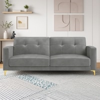 Novelle 3 Seater Velvet Sofa Cum Bed in Grey colour