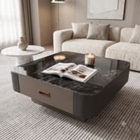The Noir Executive MDF Coffee and Side Table Set with Storage