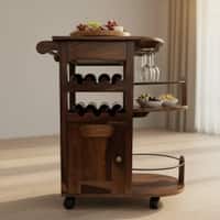 Logan Solid Wood Bar Cabinet in Walnut
