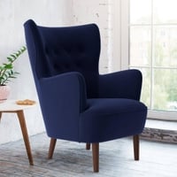 Ludwi Accent chair Velvet in Navy Blue Color