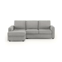 Apollo Sofa (Colour : Vapour Grey, Cushion : Hard, Back Type : Regular, Seating Capacity : Left Aligned 2 Seater + Left Aligned Chaise + Ottoman)