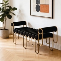 The Ritz Rail Metal Bench in Black Finish