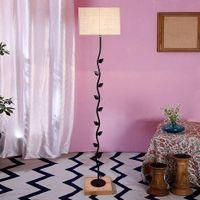 Elin White Cotton Shade Floor Lamp
