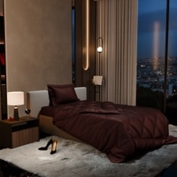 Stoa Paris Comforter for Single Bed, 300TC Satin Comforters in Chocolate Chocolate