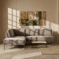 Modernelegance Wood Right Aligned 3-Seater With Upholstery Non Storage Sofa In Grey Colour
