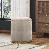 Toledo Upholstered Puffy in Beige Colour