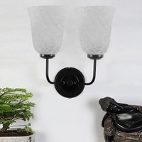 Devansh Metal Electric Wall Light in black Colour with White Shade Count of 2 Lights