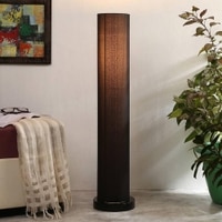 Charlene Black Cotton Shade Floor Lamp