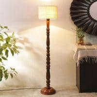 Candice Brown Cotton Shade Floor Lamp