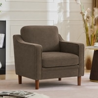 Menta Boucle Fabric Lounge Chair in Brown Colour