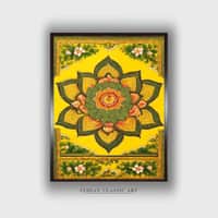 Lotuses Pichwai Canvas Wall Prints Canvas Wall Prints Set of 1 Multicolor Matte