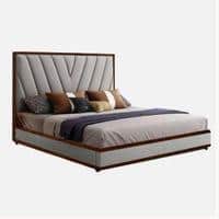 Vincent Engineered Wood Queen Size Non Storage Bed In Provincial Teak Finish