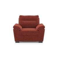 Adelaide Premium 1 Seater Fabric Sofa In Dark Coral