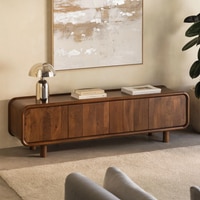 Caspen Solid Wood TV Unt with 5 Door In Provincial Teak Finish