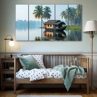 The Castle Decor Kerala Wall Painting Wooden Framed 27x48 Inch (Style 2)