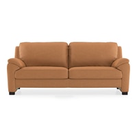 Farina 3 Seater Half Leather Sofa in Mustard Colour