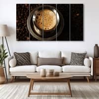 The Castle Decor Coffee Art Wall Painting Wooden Framed 27x48 Inch (Style 2)
