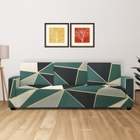 3 Seater Green Triangles Sofa Cover