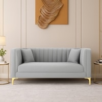 Texude Velvet 2 Seater Sofa in Grey Colour