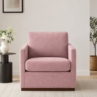 Bobby Boucle Fabric Lounge Chair in Pink Colour