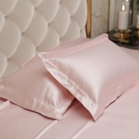 Stoa Paris Satin Pillow Covers,  Premium Plain Pillow Cover Set of 2, 68L x 45W cms - Blushing Pink