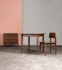Old Ham Solid Wood 6 Seater Dining Table in Dark Brown Finish