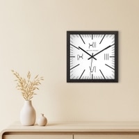A Quiet Square of Time Roman Numerals Wall Clock