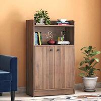 Miles Engineered Wood Bookshelf In Classic Walnut Finish