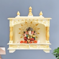 D'Dass Shri Maa Sheesham Wood and Mdf Temple For Pooja In Home and Office