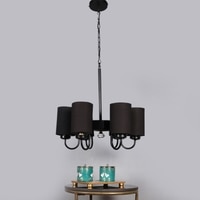 Devansh Black Wall Mounted Lamp With Black  Cotton Shade