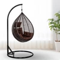 Premium Egg Single Seater Liner Swing Chair Brown