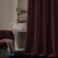 Stoa Paris Velvet Curtains for Door, Premium Dim-Out Curtain for Pack of 1, Date Night - Vintage Rose