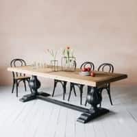 Bruel Solid Wood Dining Table in Morgan Natural & Black