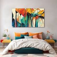The Castle Decor Abstract Art Wall Painting Wooden Framed Digital Painting 27x48 Inch (Style 5)