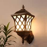 Eliante Gold Aluminium Outdoor Wall Light With E27 Holder In Gold Colour