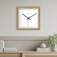 Square Wooden Wall Clock with Precision Dot Markers