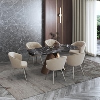 Aeris Ceramic 4 To 6 Seater Extendable Dining Table With Set of 2 Calix Dining Chair