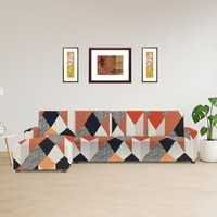 Left Aligned 3 Seater Left Aligned Chaise Multicheck Sofa Cover