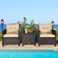 Carry Bird Wicker Patio Furniture Outdoor Balcony Chairs In Red Colour