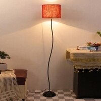 Donahue Maroon Cotton Shade Floor Lamp