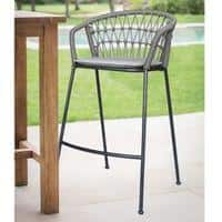 Jordan Bar Stool Weaving Gun Metal in Grey