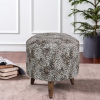 Nova Solid Wood  Ottomon in  Grey Colour