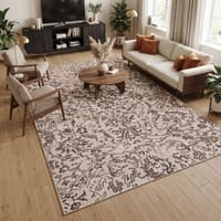 Neulooms Handloom Knotted Reversible Flatweave Area Rug Chocolate Brown or Ivory 5x8