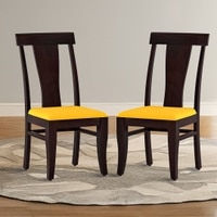Fabio Solid Wood Dining Chair Set Of 2 In Mahogany Finish