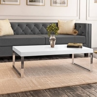 Marcel Rectangular Metal Coffee Table In White Gloss Finish