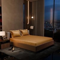 Stoa Paris 300TC UltrSatin Super King Bedsheet Set Satin Super Gold Gold